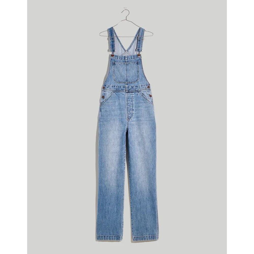 Madewell Womens Aldott Wash Denim Oversized Carpenter Overalls - Picture 4 of 16